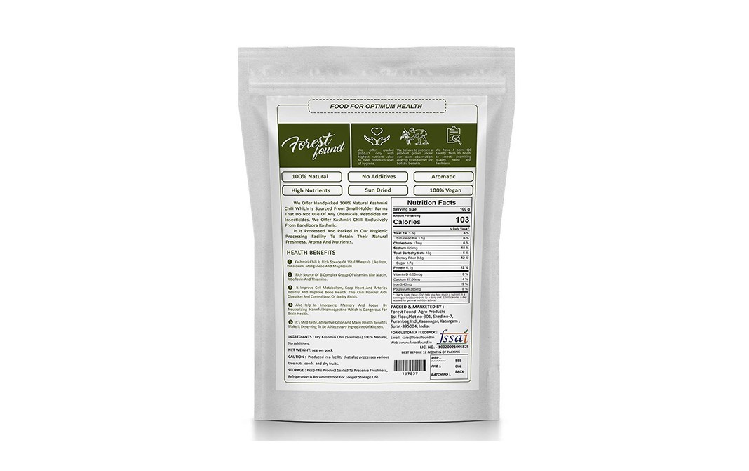 Forest Found Stemless Kashmiri Chili    Pack  150 grams